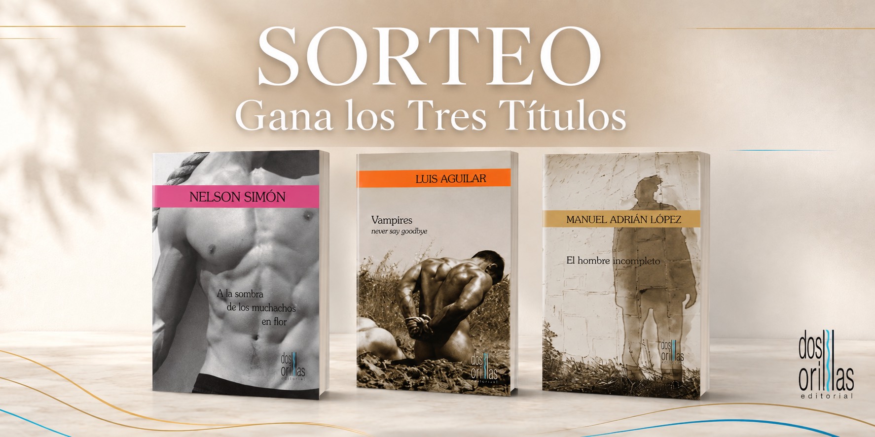 Tres libros del sorteo Editorial Dos Orillas